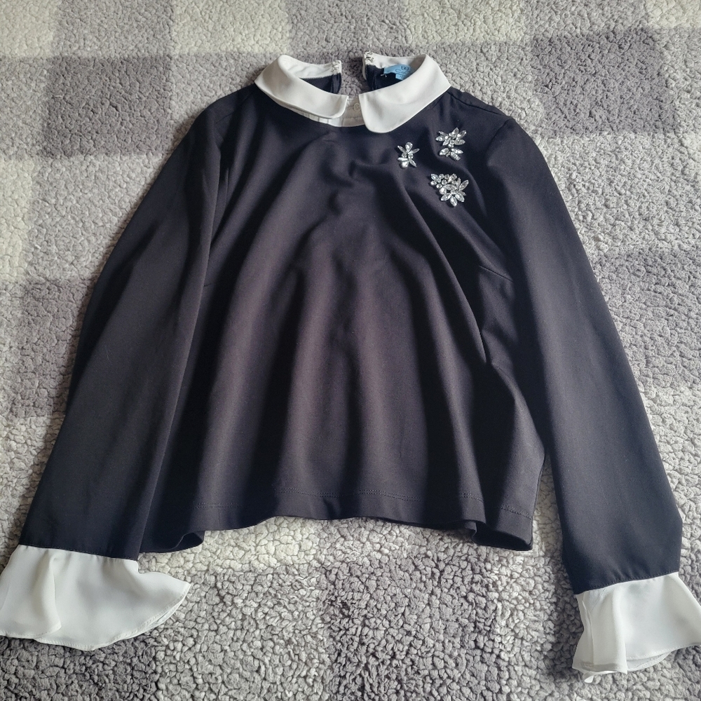 CeCe Embellished Peter Pan Collar Blouse XXL